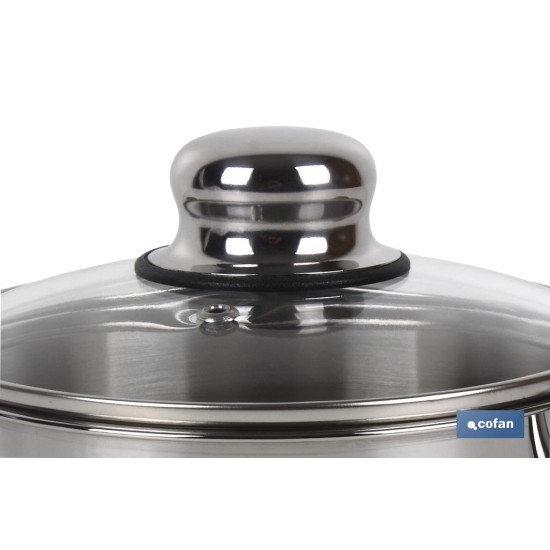 CACEROLA INOX INDUC.2.6L MODELO POLENTA T/ VIDRIO Ø200 MM