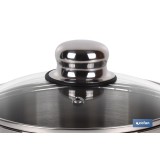 OLLA  INOX INDUCCIÓN 8.8 L MOD POLENTA TAPA DE VIDRIO Ø260 MM