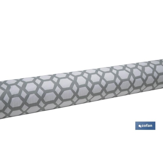 ROLLO MANTEL ANTIMANCHAS 1,40 x 25m 50% ALG/50% PVC. HEXAGONOS
