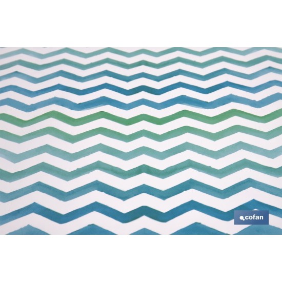 ROLLO MANTEL ANTIMANCHAS 1,40 x 25m 50% ALG/50% PVC.RAYADO