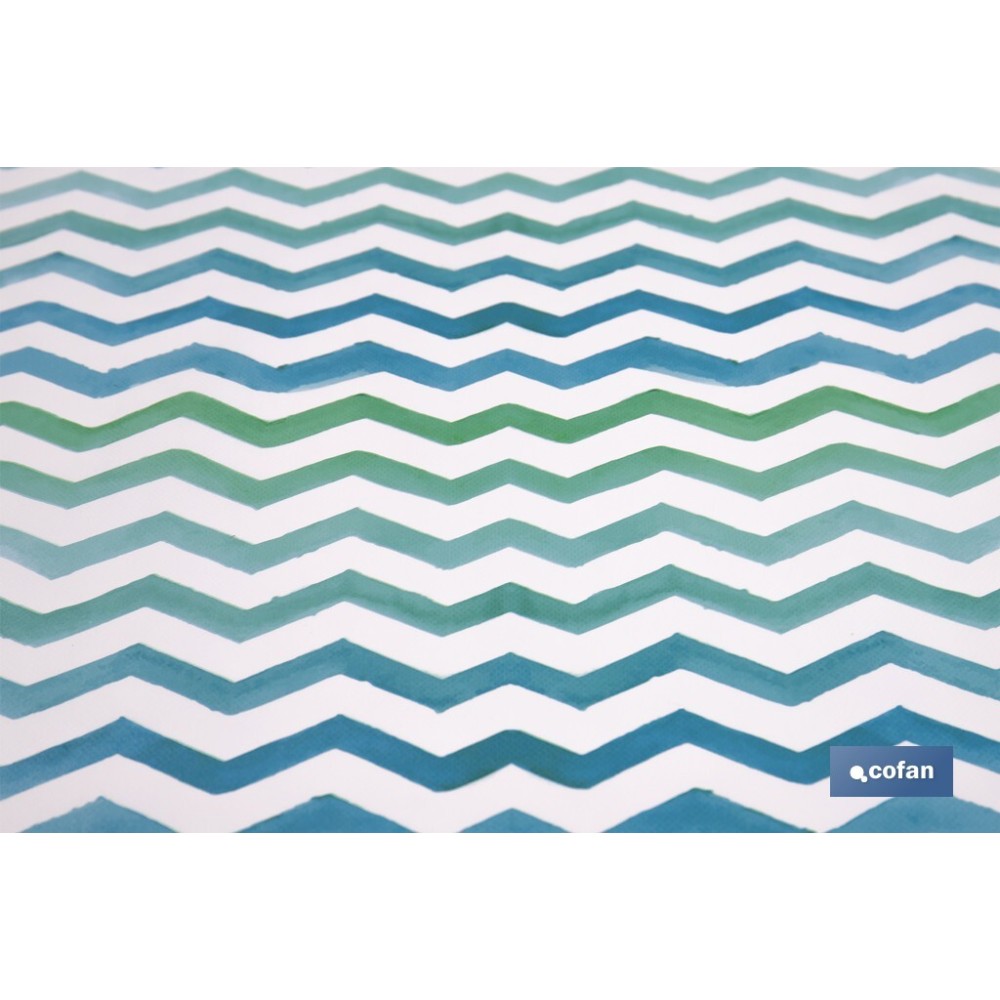 ROLLO MANTEL ANTIMANCHAS 1,40 x 25m 50% ALG/50% PVC.RAYADO
