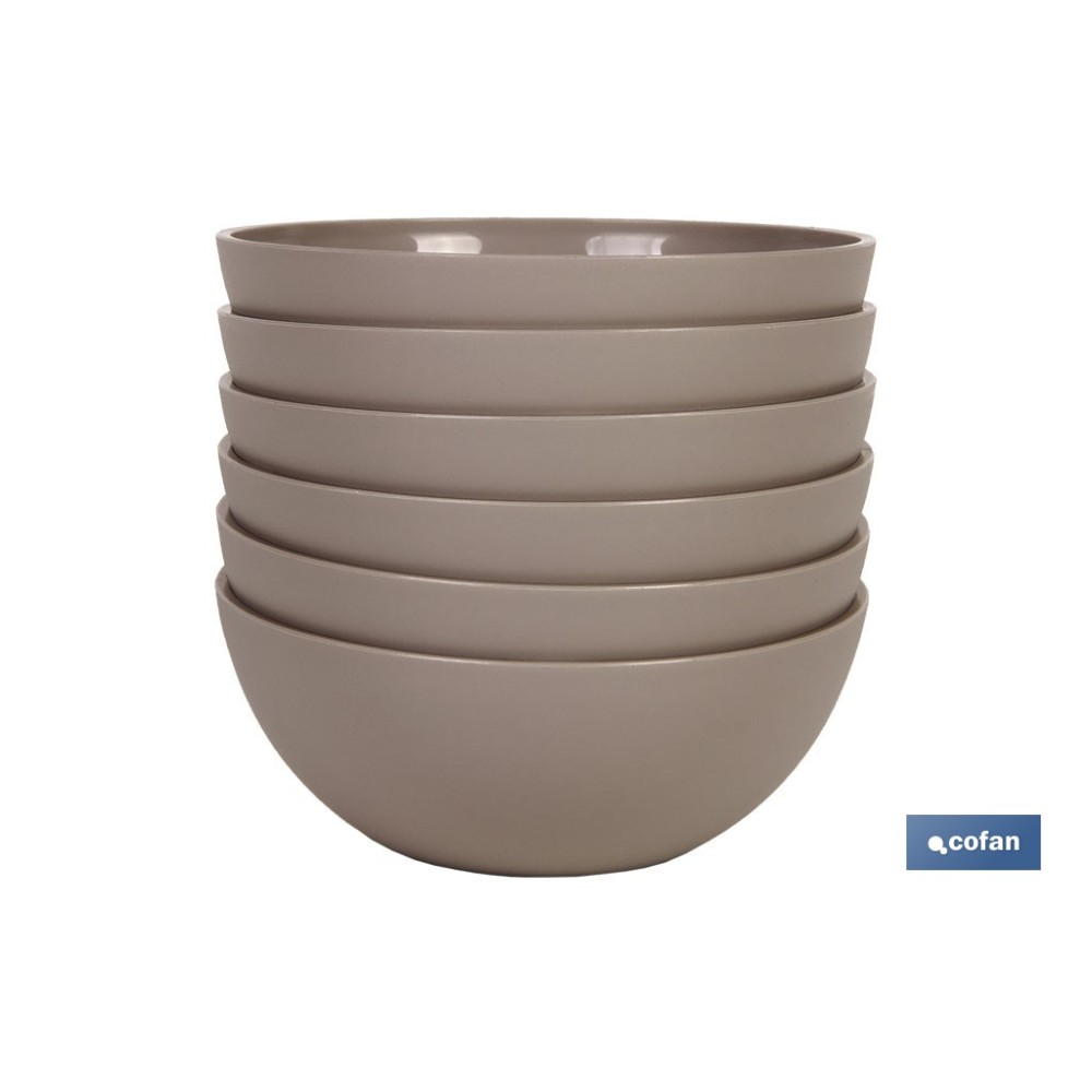 BOL MODELO ALBAHACA 950ML COLOR PIEDRA 17X7cm