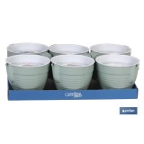 GRASERA COLADOR 500ml MODELO ALBAHACA VERDE AGUA 16.5X12X10cm