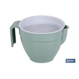 GRASERA COLADOR 500ml MODELO ALBAHACA VERDE AGUA 16.5X12X10cm