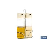 SET DE ACEITERA Y VINAGRERA  GAMA LAUREL COLOR BEIGE