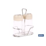 SET DE SALERO Y PIMENTERO GAMA LAUREL COLOR BEIGE