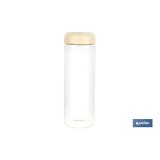 BOTE DE VIDRIO BOROSILICATO CON TAPA BEIGE GAMA LAUREL 1700 ML
