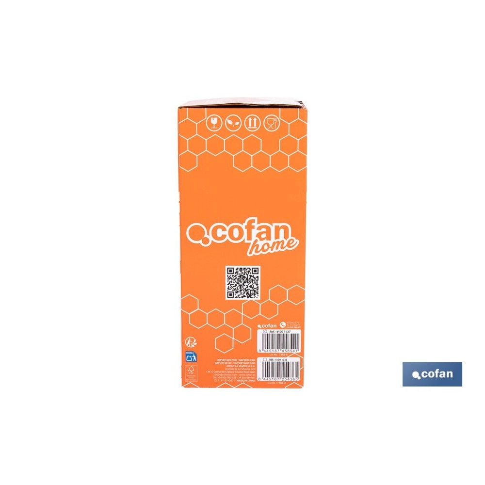 BOTE DE VIDRIO BOROSILICATO CON TAPA BEIGE GAMA LAUREL 1300 ML