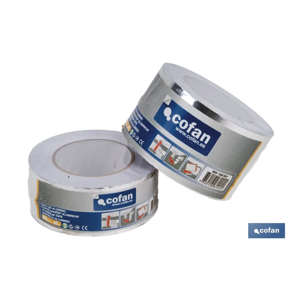 CINTA DE ALUMINIO 30 MICRAS 50 MM X 45 M