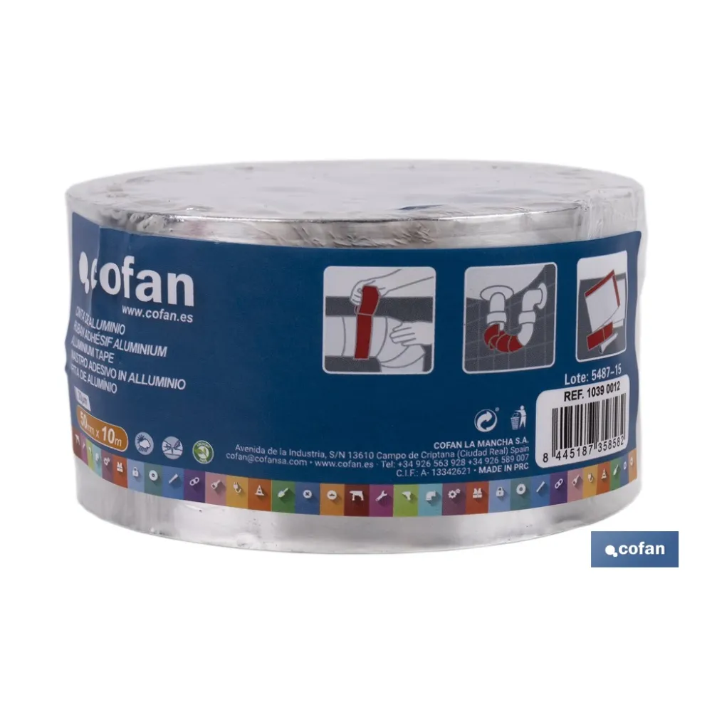 CINTA DE ALUMINIO 30 MICRAS 50 MM X 10 M