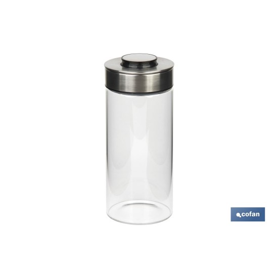 FRASCO BOROSILICATO+ACERO MODELO CICER 1300ML 22.5 X 10  CM