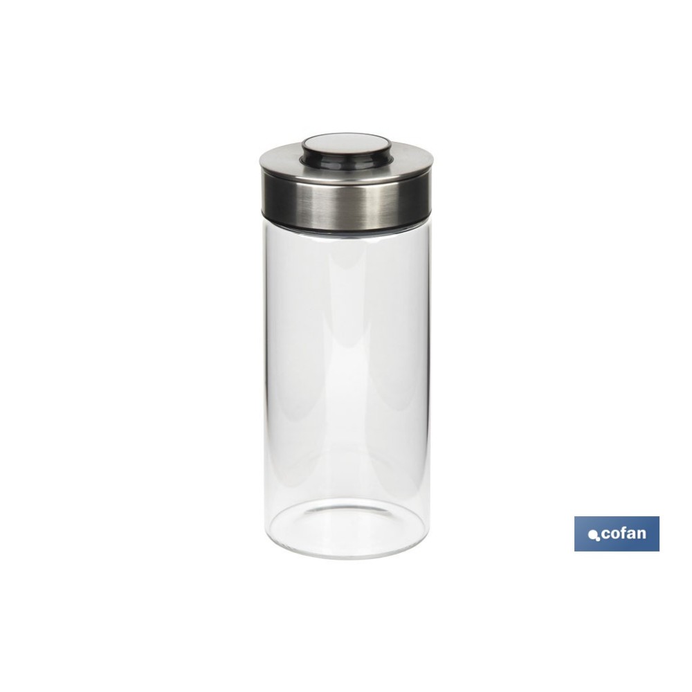 FRASCO BOROSILICATO+ACERO MODELO CICER 1300ML 22.5 X 10  CM