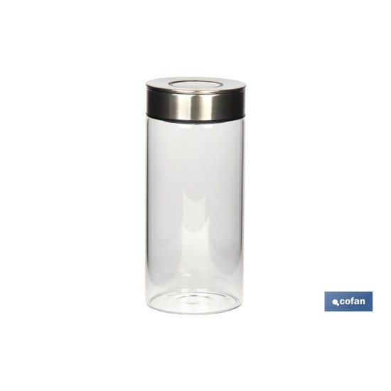 FRASCO BOROSILICATO+ACERO MODELO CICER 1300ML 22.5 X 10  CM