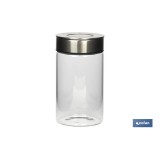 FRASCO BOROSILICATO+ACERO MODELO CICER 1000 ML 18.5 X 10 CM