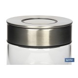 FRASCO BOROSILICATO+ACERO MODELO CICER 400 ML 9.6 X 10 CM