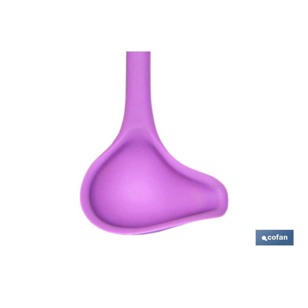CUCHARA SALSA DE SILICONA MORADA MODELO VERGINI 27 X 8 CM
