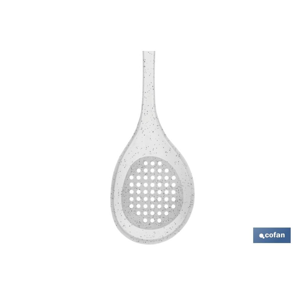 CUCHARA DE AGUJEROS DE SILICONA BLANCA MODELO BACH 34 CM