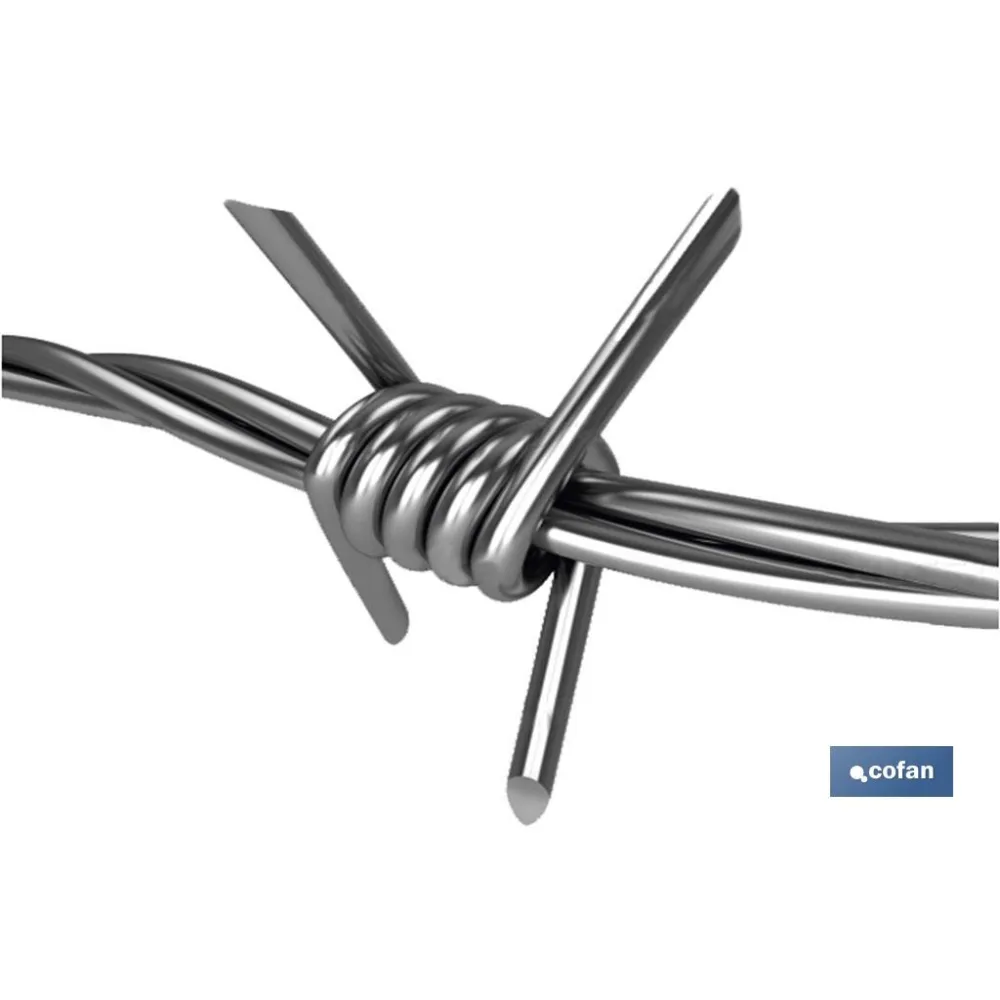 ALAMBRE DE ESPINO GALVANIZADO 1,7mm X 50m (PACK: 1 UDS) - Almacén de Ferretería Acor
