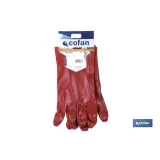 GUANTE PVC ESTANCO ROJO DE 27 Cms. (PACK: 12 UDS) - Almacén de Ferretería Acor