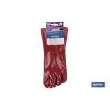 GUANTE PVC ESTANCO ROJO DE 35 Cms. (PACK: 12 UDS) - Almacén de Ferretería Acor