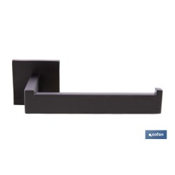 PORTARROLLOS/TOALLERO NEGRO MATE DE ACERO CON DISEÑO CUADRADO GAMA FAIAL 16 X 8 X 5,5 CM
