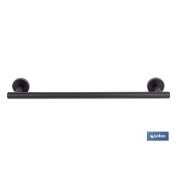 TOALLERO NEGRO MATE DE ACERO CON DISEÑO REDONDO GAMA RIBEIRA 45 X 8 X 5 CM