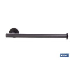 TOALLERO NEGRO MATE DE ACERO CON DISEÑO REDONDO GAMA RIBEIRA 28 X 8 X 5 CM