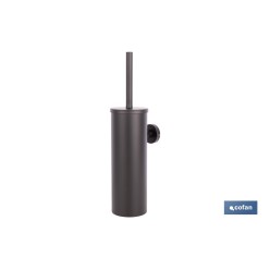 ESCOBILLERO DE PARED PARA INODORO NEGRO MATE DE ACERO GAMA RIBEIRA 9,1 X 12,9 X 39 CM