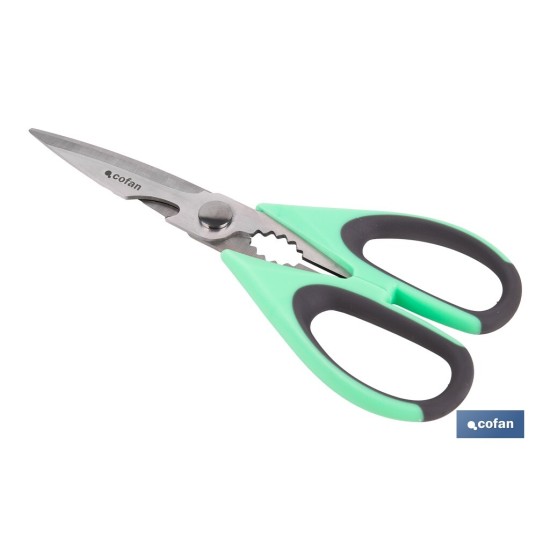 TIJERAS VERDES DE ACERO INOX. MODELO SENA 22 CM