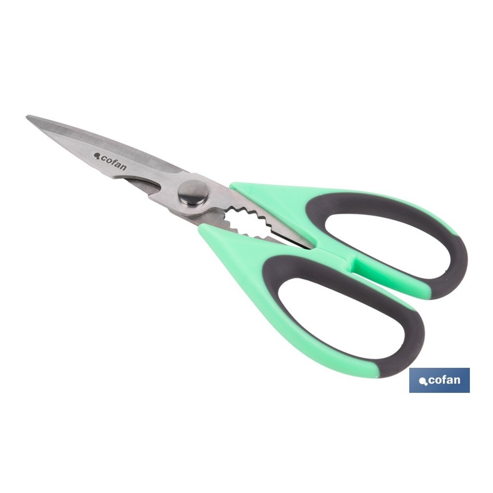 TIJERAS VERDES DE ACERO INOX. MODELO SENA 22 CM