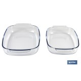 SET DE 2 FUENTES OVALADAS ANCHAS DE VIDRIO BOROSILICATO MODELO BARITINA 2700 ML - 3800 ML