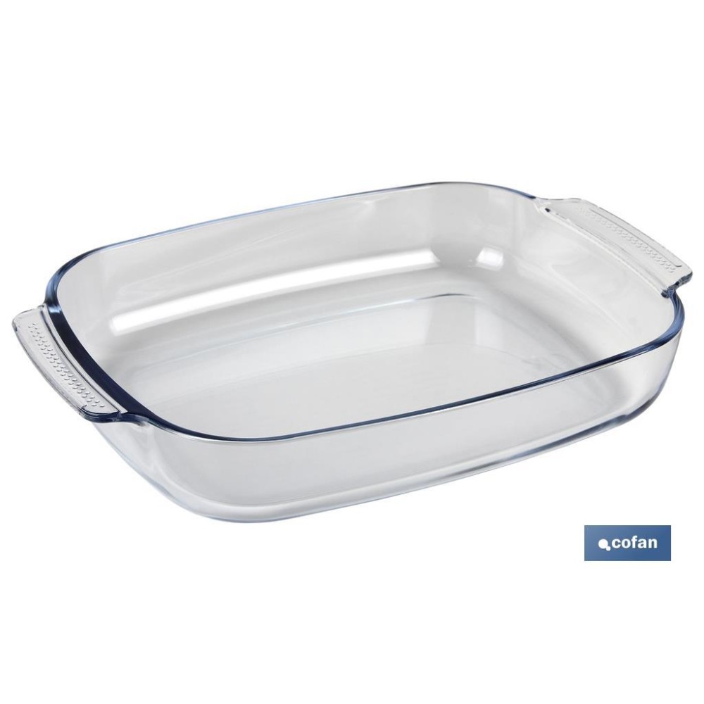 SET DE 2 FUENTES OVALADAS ANCHAS DE VIDRIO BOROSILICATO MODELO BARITINA 2700 ML - 3800 ML