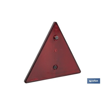 CATADIÓPTRICO TRIÁNGULO ROJO 155 X 137 MM CON AGUJERO Y CON TORNILLO