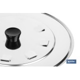 TAPA C/DESVAPO  ACERO INOX 32 cm