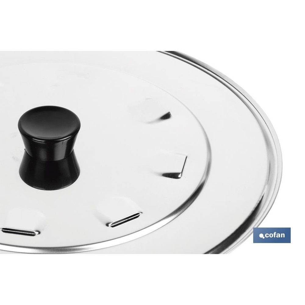 TAPA C/DESVAPO ACERO INOX 32 cm venta unitaria