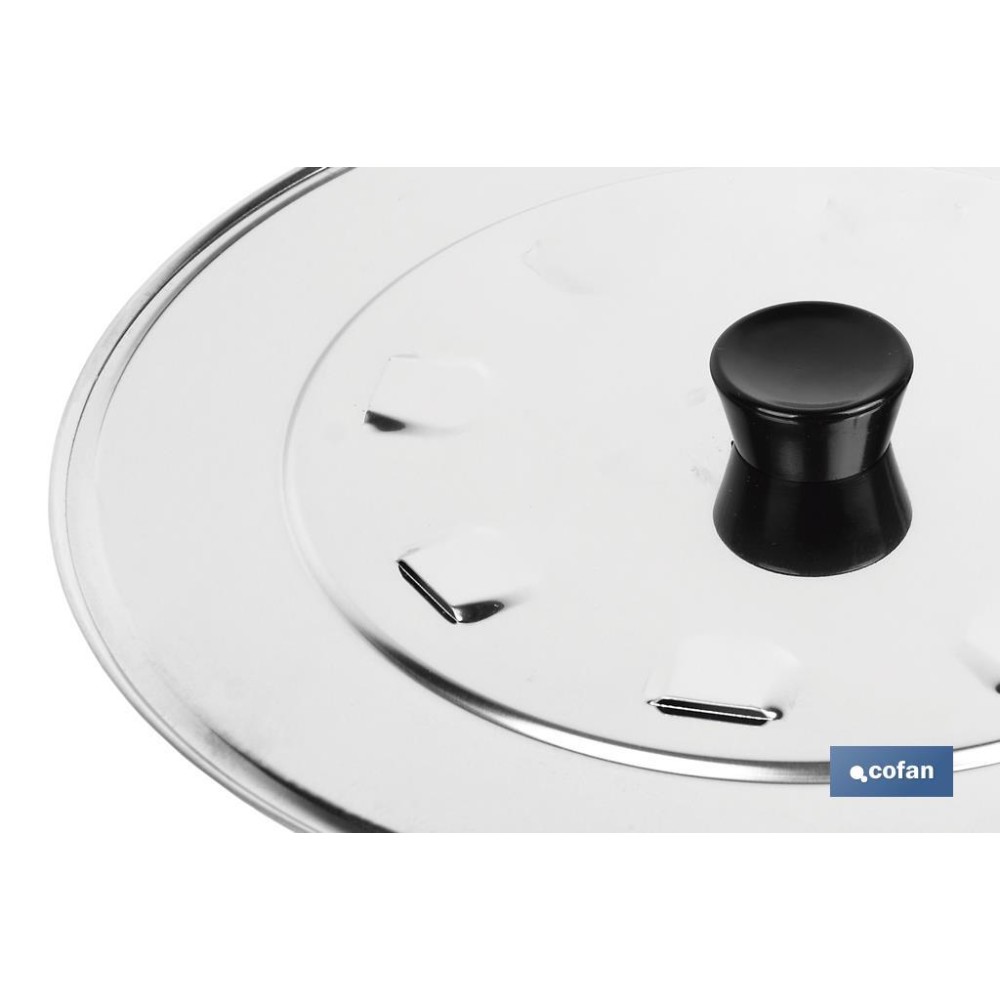 TAPA C/DESVAPO ACERO INOX 32 cm venta unitaria