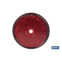 CATADIÓPTRICO REDONDO ROJO Ø60 MM CON AGUJERO SIN TORNILLO