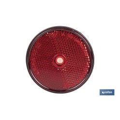 CATADIÓPTRICO REDONDO ROJO Ø60 MM CON AGUJERO SIN TORNILLO CON ADHESIVO