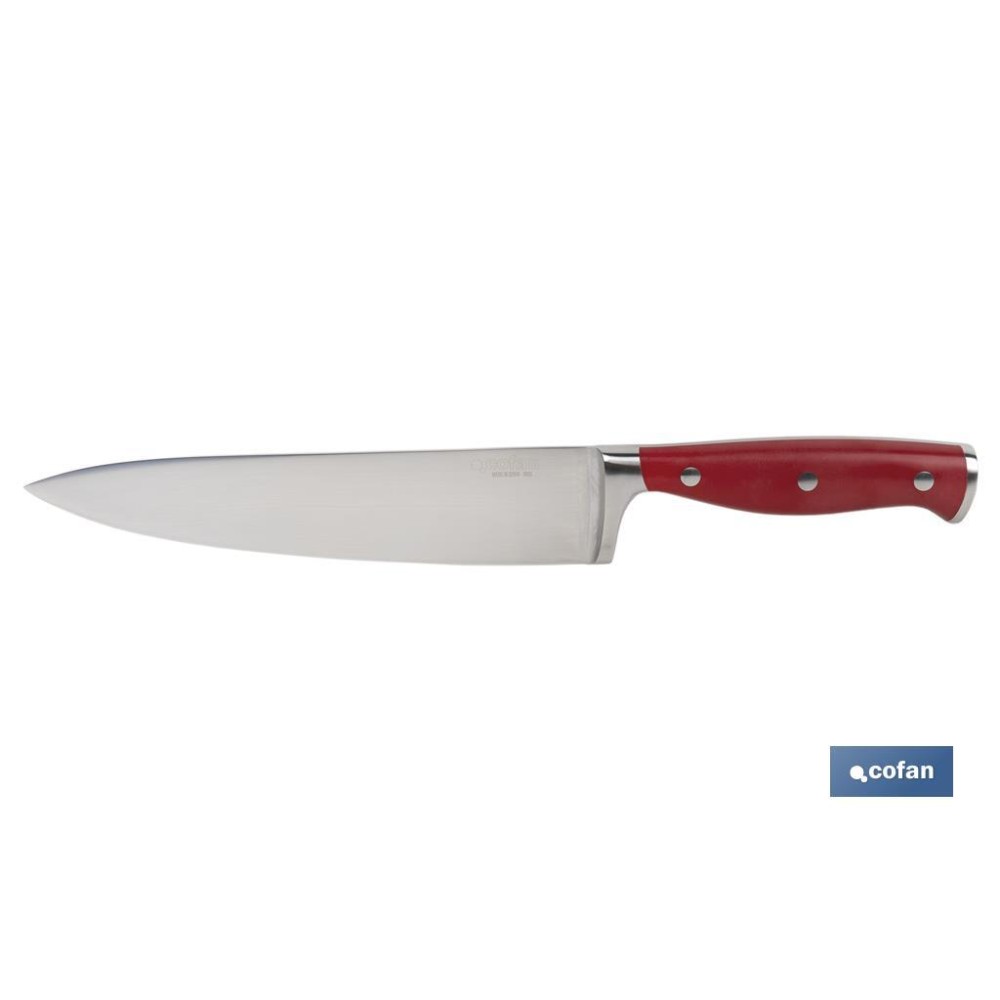 CUCHILLO COCINA HOJA 20cm  MODELO AGUACEJO ROJO