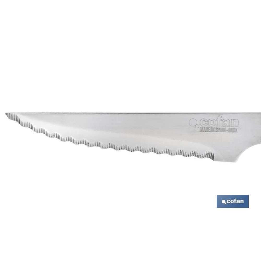 PACK 3 CUCHILLO CHULETERO MICRODENTADO HOJA 10cm  MODELO GULASH COLOR NOGAL