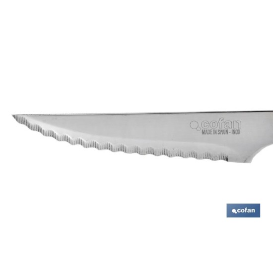 PACK 3 CUCHILLO CHULETERO MICRODENTADO HOJA 10cm  MODELO GULASH NEGRO