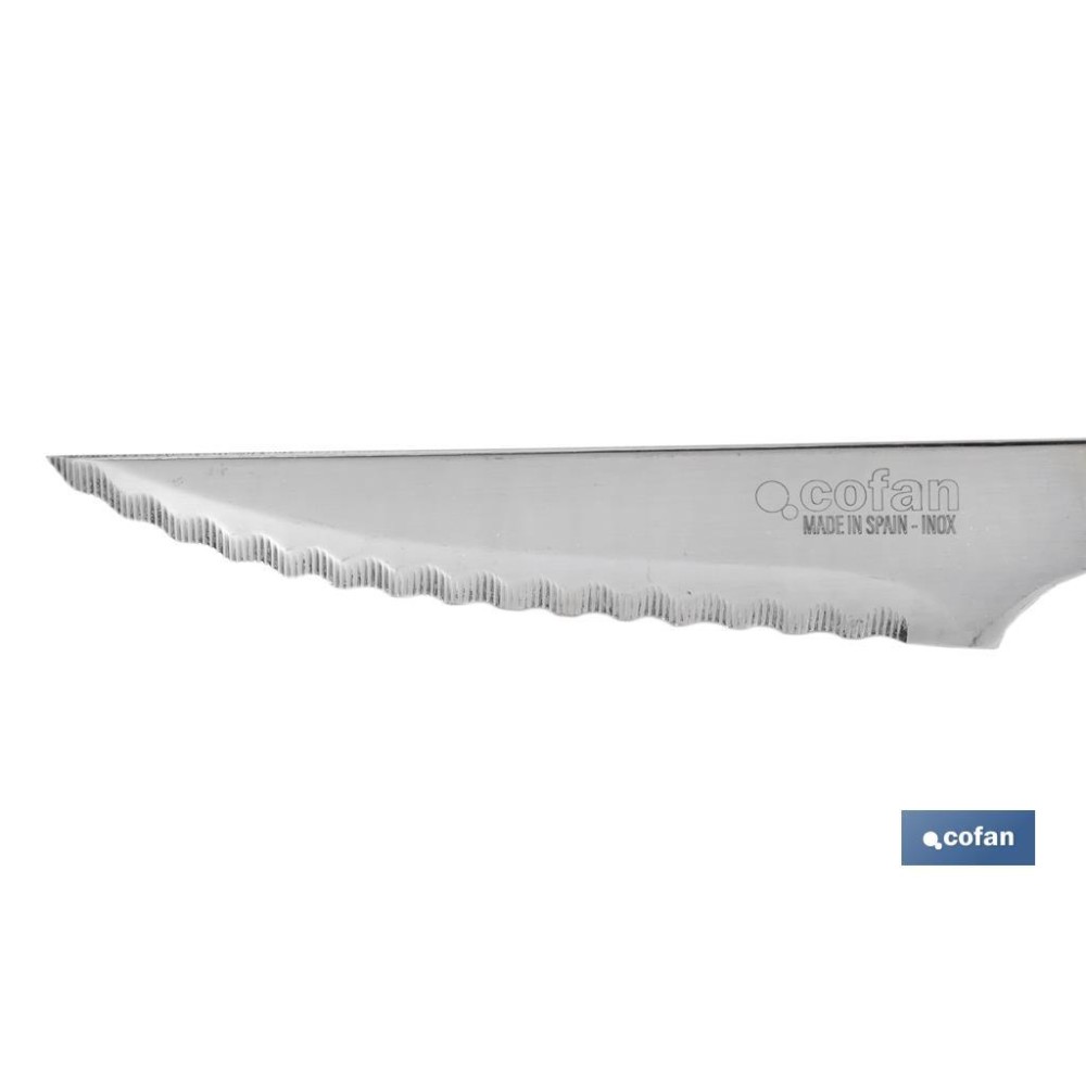 PACK 3 CUCHILLO CHULETERO MICRODENTADO HOJA 10cm  MODELO GULASH NEGRO