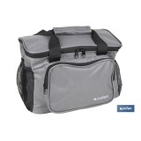 NEVERA TEXTIL PORTÁTIL MULTIBOLSILLOS COLOR GRIS OSCURO 15 L