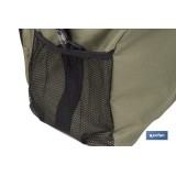 NEVERA TEXTIL PORTÁTIL MULTIBOLSILLOS COLOR VERDE/BEIGE 20 L