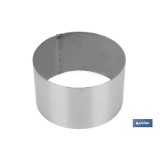 MOLDE REDONDO PARA EMPLATAR ACERO INOXIDABLE  8 X 4.5 CM