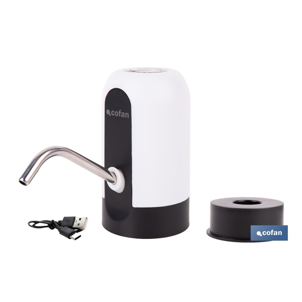 DISPENSADOR DE AGUA PARA GARRAFAS RECARGABLE USB 6.9 X12.3 CM