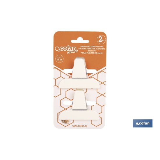 PACK DE 2 PINZAS PARA CERRAR BOLSAS DE COMIDA 7,5 X 5,5 CM