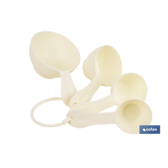 JUEGO DE 4 CUCHARAS MEDIDORAS 60 ML, 80 ML, 120 ML, 240 ML