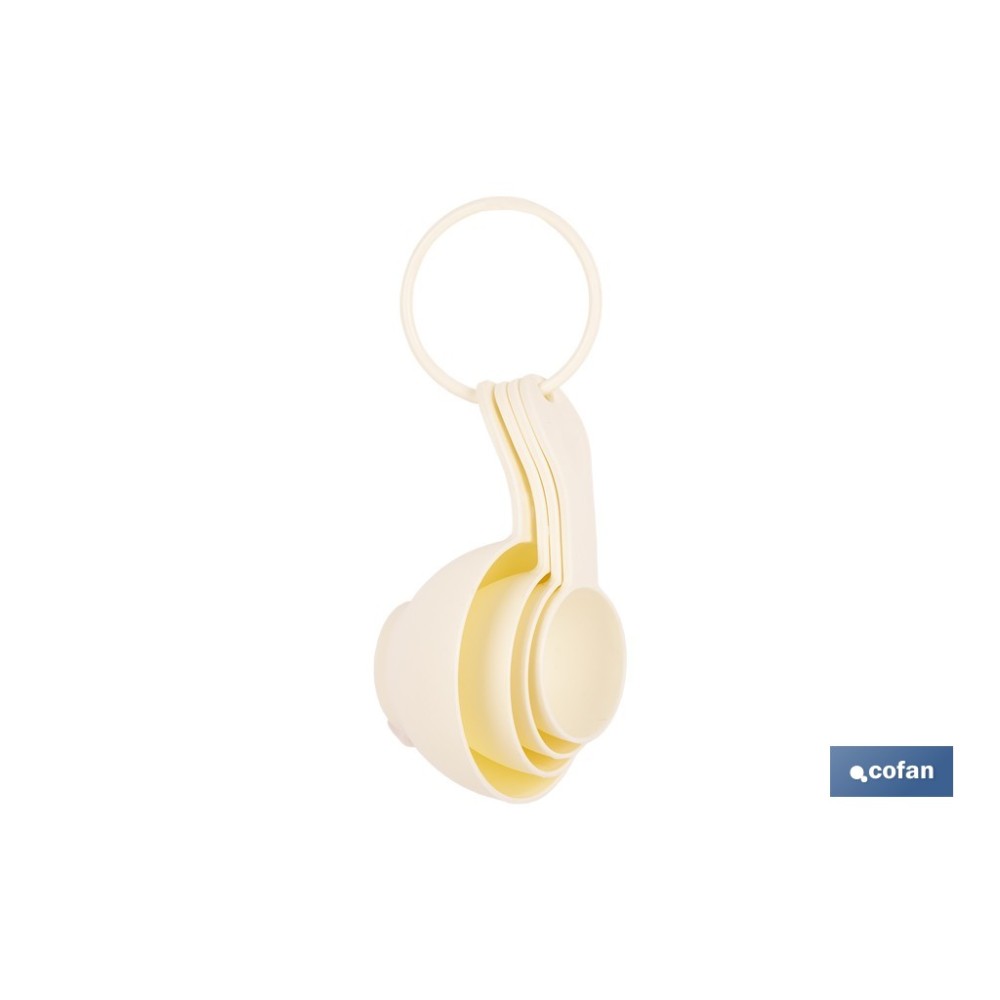JUEGO DE 4 CUCHARAS MEDIDORAS 60 ML, 80 ML, 120 ML, 240 ML
