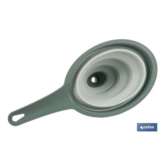 PACK DE EMBUDO Y COLADOR PLEGABLE VERDES